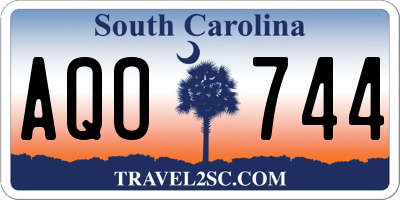 SC license plate AQO744