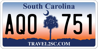 SC license plate AQO751