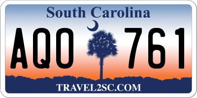 SC license plate AQO761