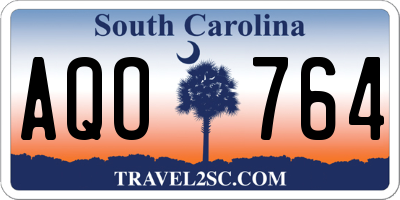 SC license plate AQO764