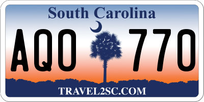 SC license plate AQO770