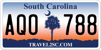 SC license plate AQO788