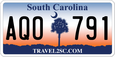 SC license plate AQO791