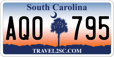 SC license plate AQO795