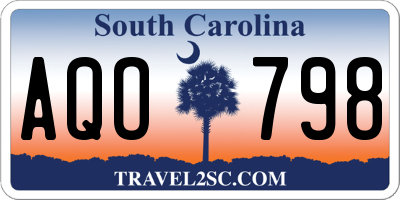 SC license plate AQO798