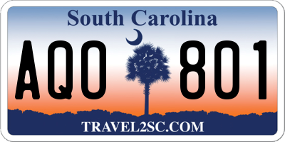 SC license plate AQO801