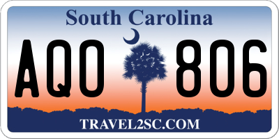 SC license plate AQO806