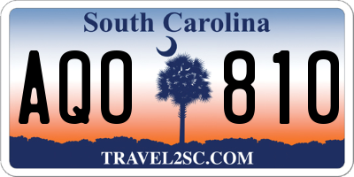 SC license plate AQO810