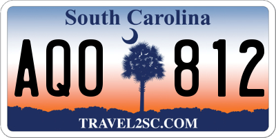 SC license plate AQO812