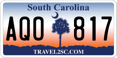 SC license plate AQO817