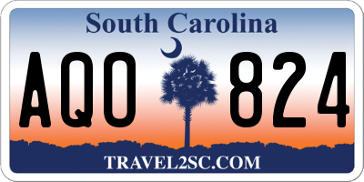 SC license plate AQO824