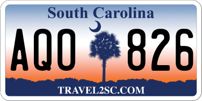 SC license plate AQO826