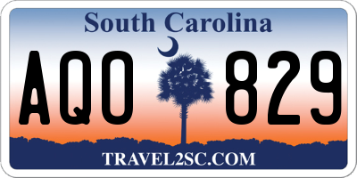 SC license plate AQO829