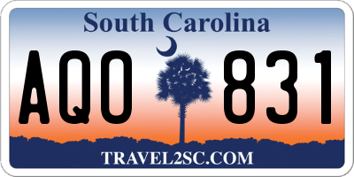 SC license plate AQO831