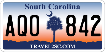 SC license plate AQO842