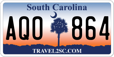 SC license plate AQO864