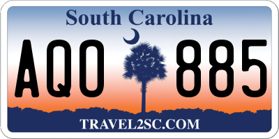 SC license plate AQO885