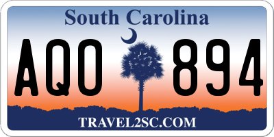 SC license plate AQO894