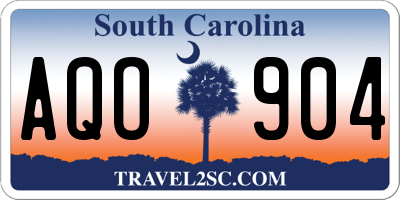 SC license plate AQO904