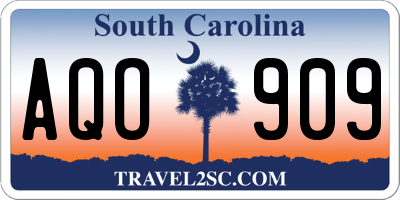 SC license plate AQO909