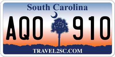 SC license plate AQO910