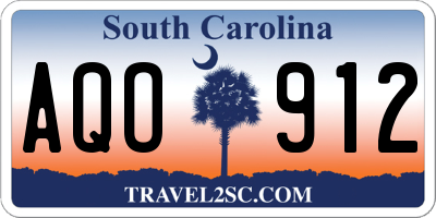 SC license plate AQO912
