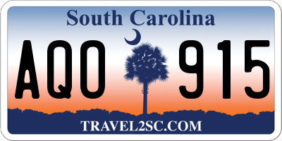 SC license plate AQO915