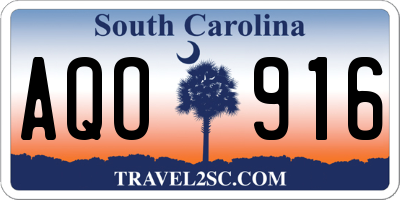 SC license plate AQO916
