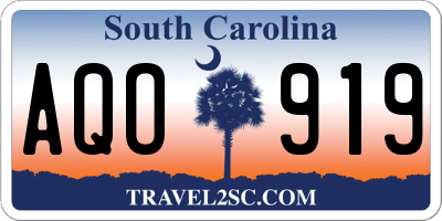 SC license plate AQO919