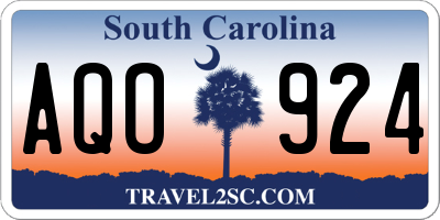 SC license plate AQO924