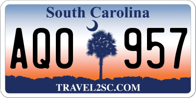 SC license plate AQO957