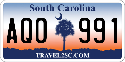 SC license plate AQO991