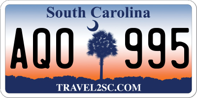 SC license plate AQO995