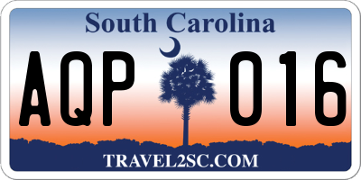 SC license plate AQP016