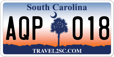 SC license plate AQP018