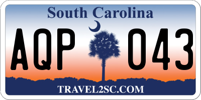 SC license plate AQP043