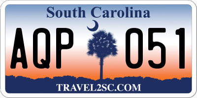 SC license plate AQP051