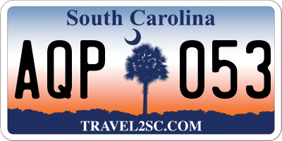 SC license plate AQP053