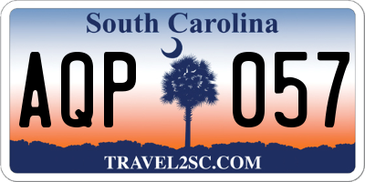 SC license plate AQP057