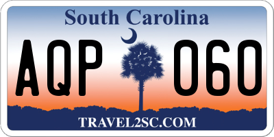 SC license plate AQP060