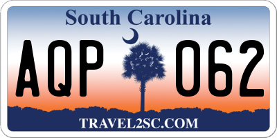 SC license plate AQP062