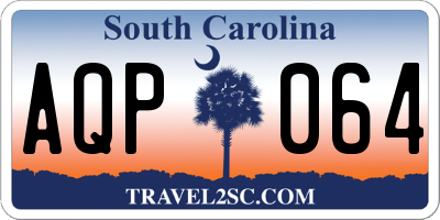 SC license plate AQP064