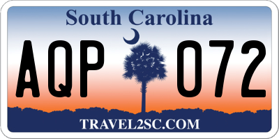 SC license plate AQP072