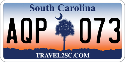 SC license plate AQP073