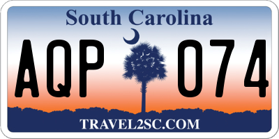 SC license plate AQP074