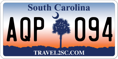 SC license plate AQP094