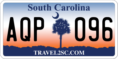 SC license plate AQP096