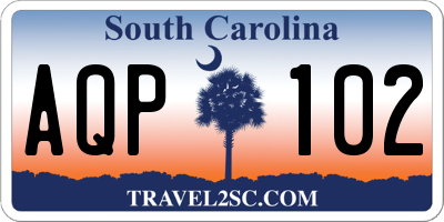 SC license plate AQP102