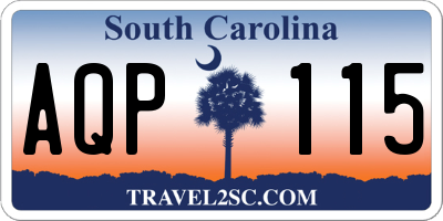 SC license plate AQP115