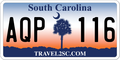 SC license plate AQP116